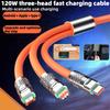 Multifunctional 3-in-1 1.2m 120W Fast Charging Cable,multi-scenario Use,suitable for iPhone,Android,Huawei Phone,tablet,laptop