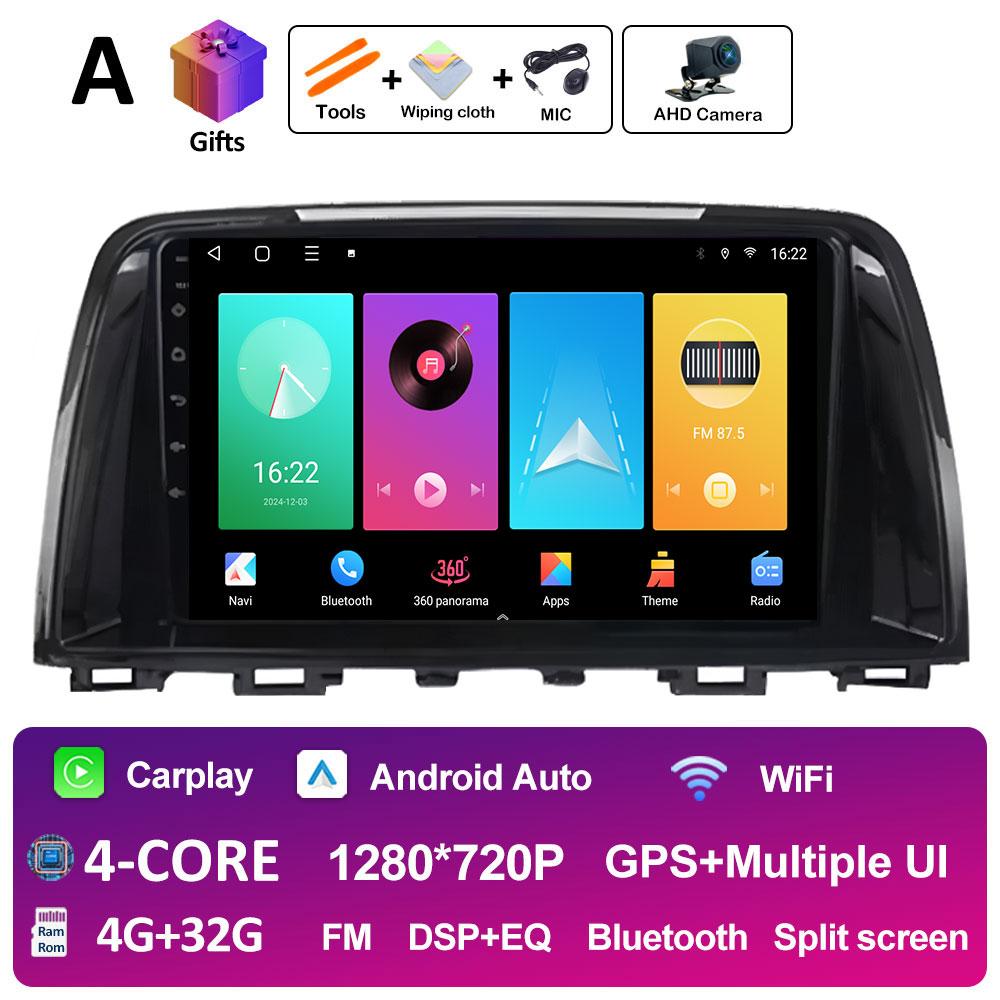 Android 14 DSP Stereo For Mazda 6 GJ Atenza 2012 2013 2014 2015 2016 2017 Navigation GPS Wireless Carplay Autoradio Touch Screen