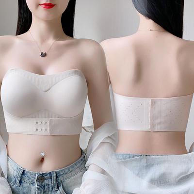 Grande taille femmes sans bretelles Lingerie minimiseur soutien-gorge beauté dos sans fil brassière rassemblé Push Up Bralette antidérapant sous-vêtements sans couture haut