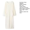 Women's Flannel Nightgown Fuzzy Plush Warm Crewneck Sleepwear Loose Winter Pullover Nightdress with Pockets
