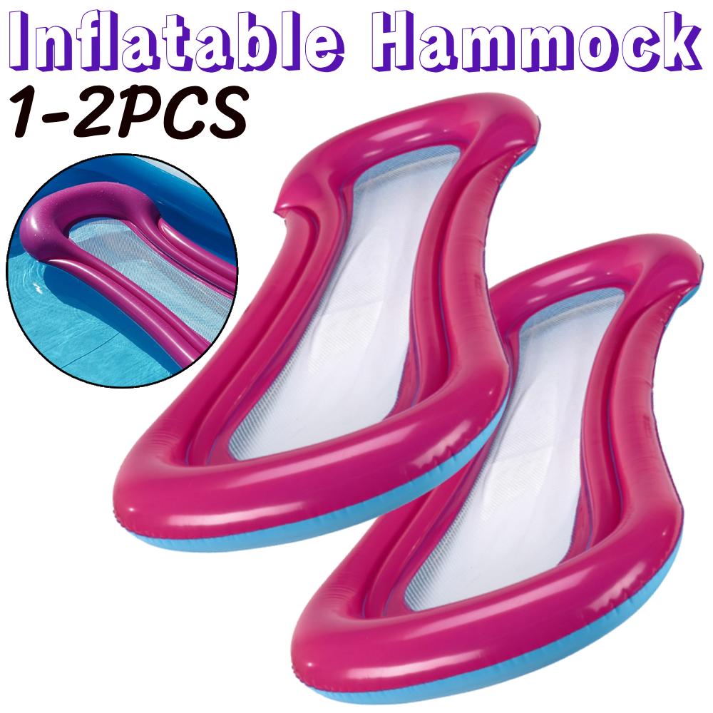 1-2PCS Inflatable Hammock Rose Red Color 160 x 60cm Foldable Inflatable Hammock Back Floating Row Air Bed