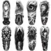 3pcs Temporary Tattoo Waterproof Long-lasting Body Stickers Tower Of Skulls Temple Of Faces All-Seeing Eye For Men Arms Adults