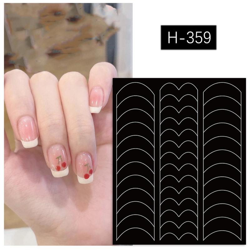 French Manicure Strip Nail Forms Fringe Tip Guides Sticker DIY Wavy Line Nail Art Tips Guides Stickers Stencil Strips Nail Tools