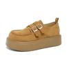 Women's Autumn New Double Belt Buckle Thick-soled Heightening Muffin Shoes Women's Single Shoes