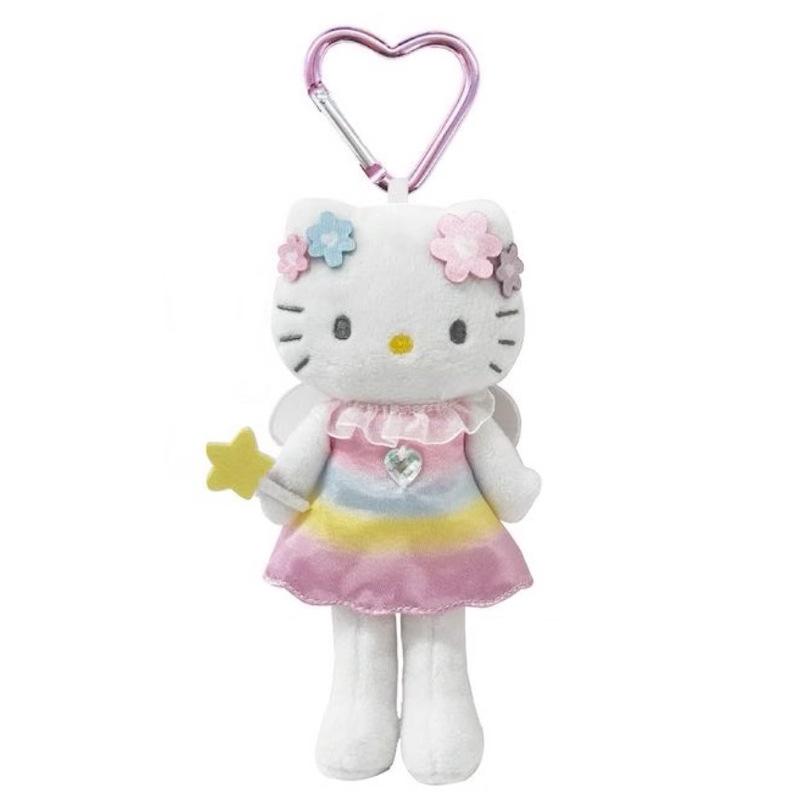 Hello Kitty Long Leg Plush Toy Keychain Black Skin Sanrio Kt Elf Cat Soft Stuffed Doll Pendant Car Key Ring Backpack Bag Decor