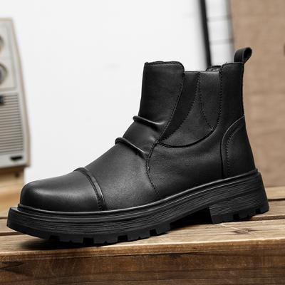 Echtes Leder Herren Formelle Lederstiefel Winter Outdoor Freizeitschuhe Plateau Stiefeletten Luxus Motorradstiefel Chelsea Boots