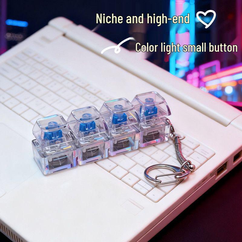 Cross-border 4-key Mechanical Keyboard Decompression Fidget Keychain Toy Tester