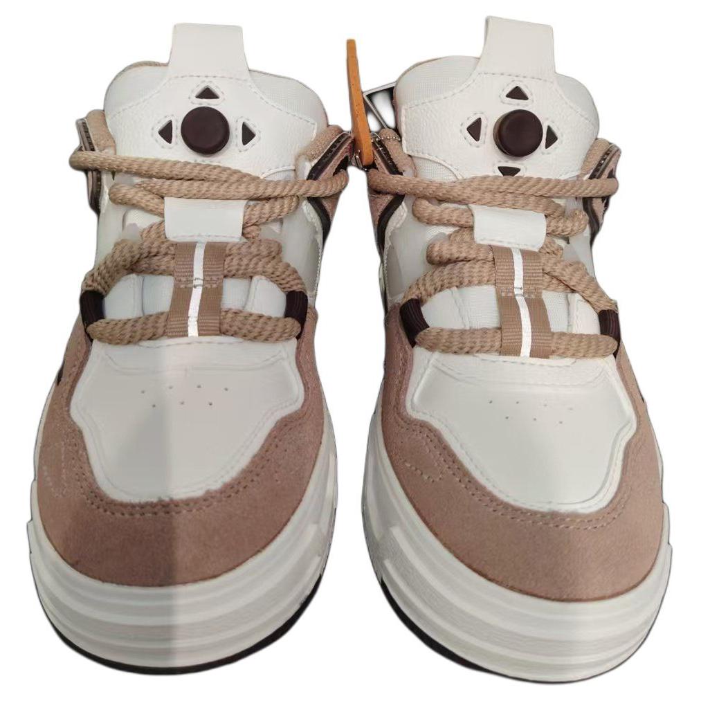 Anta Casual Trendy Versatile Non-Slip Wear-Resistant Low-Top Skate Shoes Women sneaker White Brown 122518021R-4