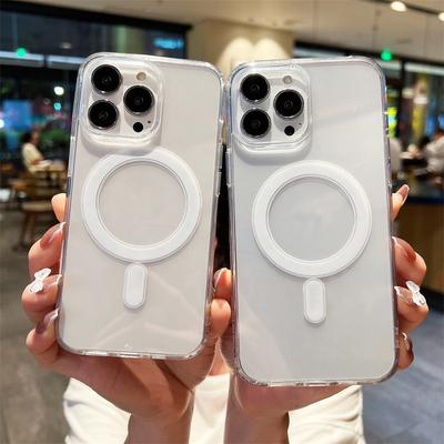 Anti-Vergilbung Klare Telefon Fall Abdeckung Für Magsafe Mag Safe iPhone 15 Pro Max 14 Plus 13 Mini 12 11 X XS XR SE 2022 2020 8 15Pro 14Pro 13Pro Zubehör