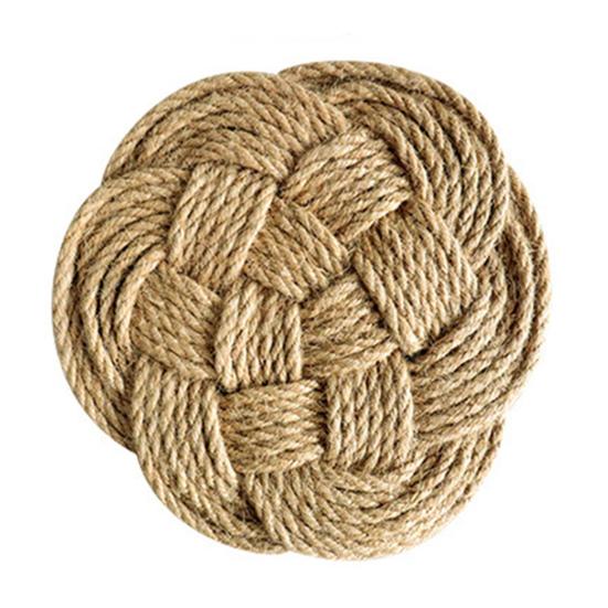 Yousheng Heat Resistant Non-Slip Placemat for Dining Table Washable Woven Linen Straw Table Mat Heat Insulation Round Coaster Mat S A