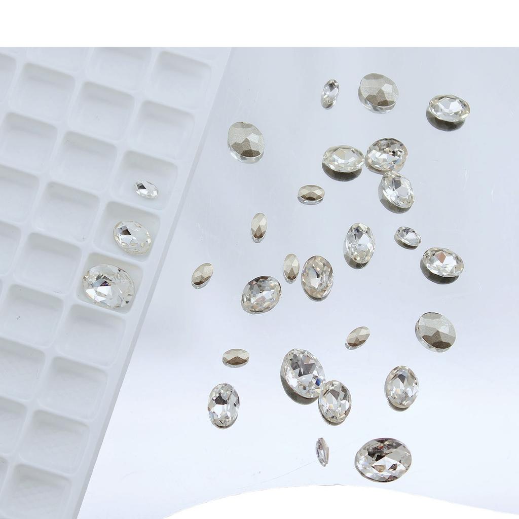 Nail Art Jewelry Mixed Transparent Pointed Bottom Diamond Burst Flash Big Crooked Heart Butterfly White Diamond Nail Art Jewelry