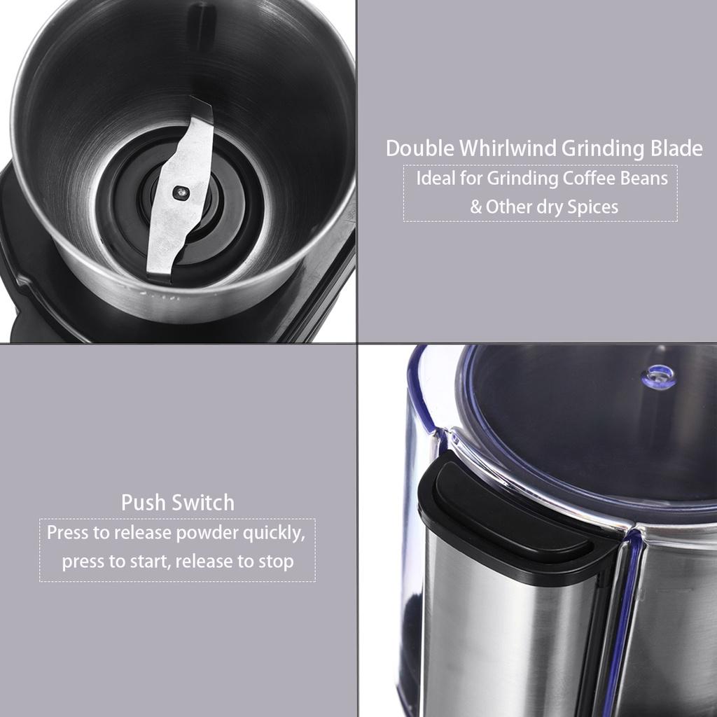 Electric Coffee Grinder Maker 220V Beans Mill Herbs Nuts Spice Grinding Milling 200W