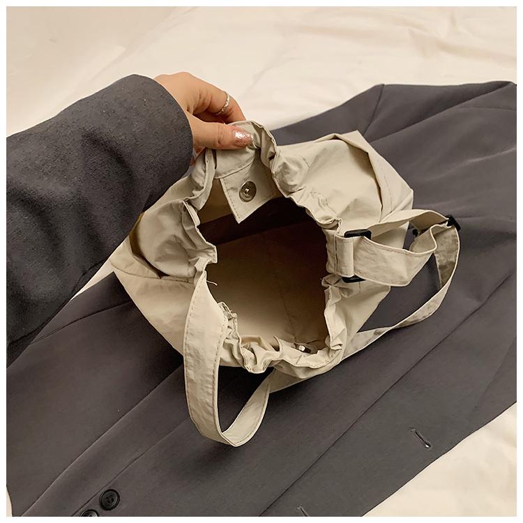 Women's Solid Color Tote Bag Wide Shoulder Strap Shoulder Bag Crossbody Bag