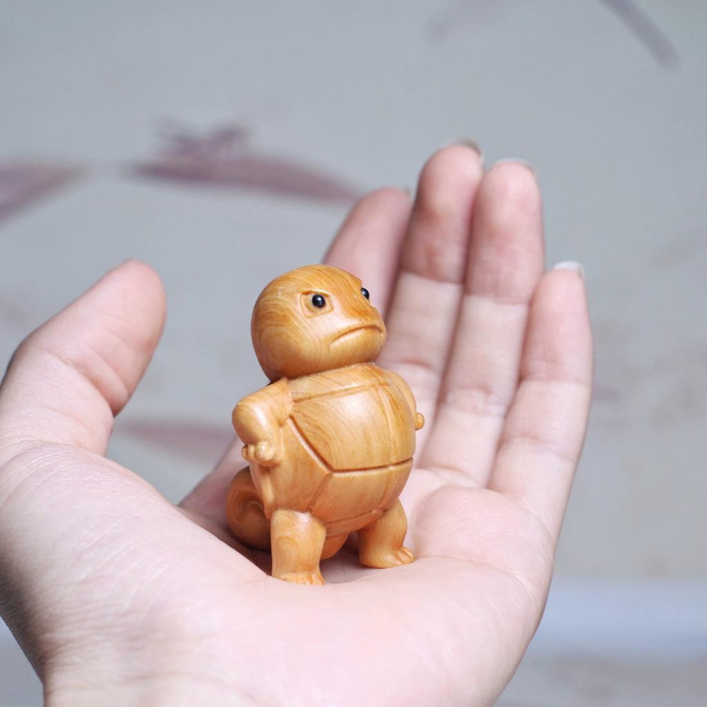 Handgeschnitzte Zypressenfigur - Einzigartiges Holzgeschenk für Büro-/Buddhistische Altar-Dekoration