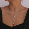 Tooxika Vintage Sun Love Heart Flower Necklace Diamonds Niche Street Fashion Necklace Women