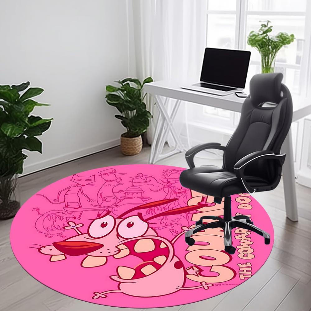 1 Stück Mutiger Hund Büro Runder Teppich, Unter Bürostühlen Schlafzimmer Wohnzimmer Heimdekoration, Raumdeko