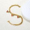 Rose Gold Cherry Bracelet Elegant Hand Jewelry For Women Simple Fashion Delicate Accessory