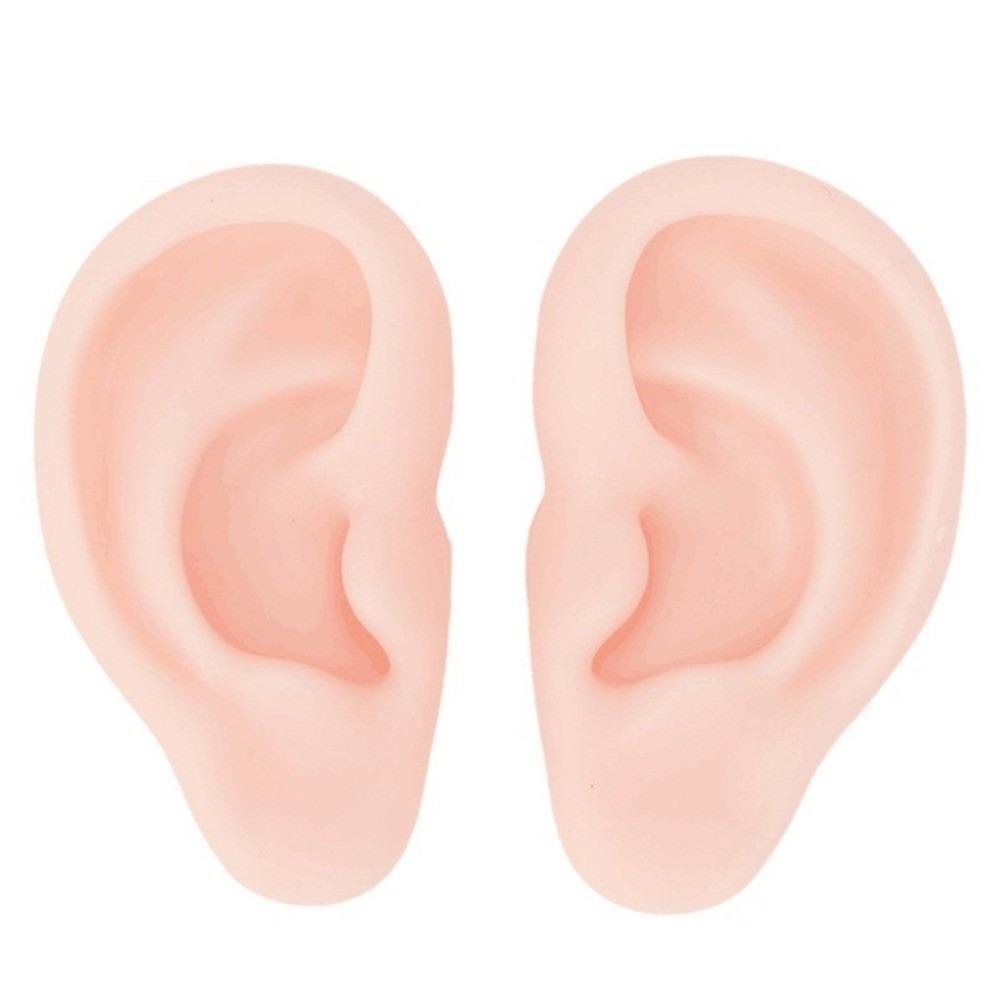 1 Pair Soft Touch Silicone Ear Model Skin Tone Color Ear Piercing Model For Piercing Exercise