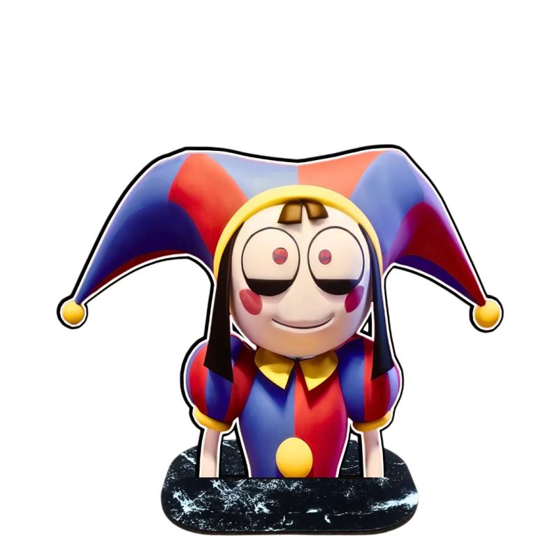 Pomni Caine Wooden Stand Figure Cute Cartoon Anime Character HD Print Smooth Desk Decor Lovely Ornament Collection Gift For Fans