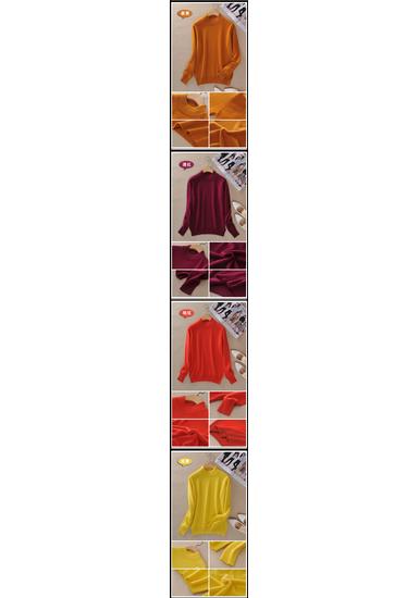 Women's Half-High Collar Spring/Autumn Knit Sweater Pullover