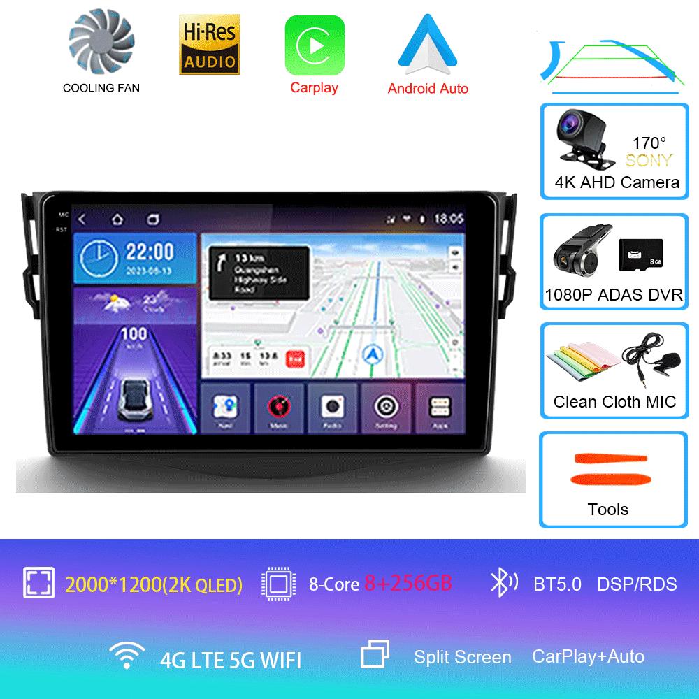 Car Radio Android 14 Carplay For Toyota RAV4 Rav 4 2005 2006 2007 - 2013 Navigation GPS Multimedia Player Stereo wifi+4G BT DSP