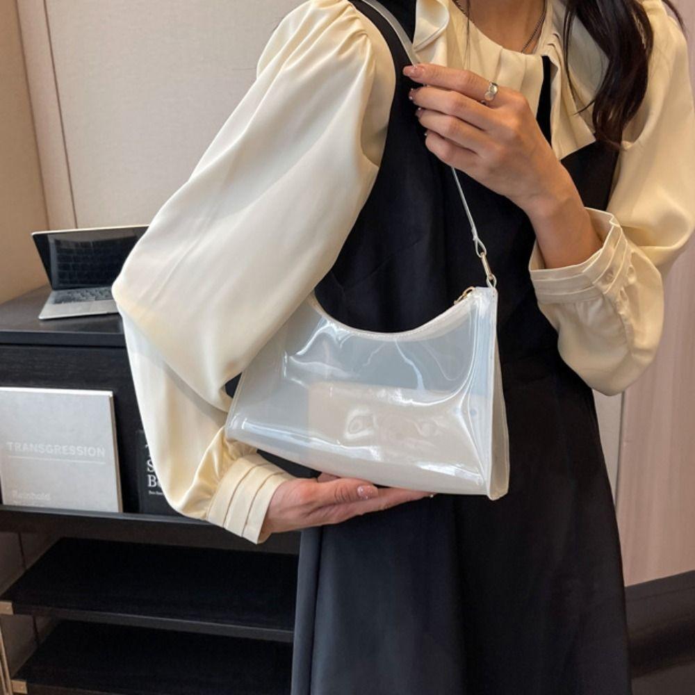 

Candy Color Transparent Messenger Bag Visible PVC Hand Bag Waterproof Shoulder Bag Teenagers