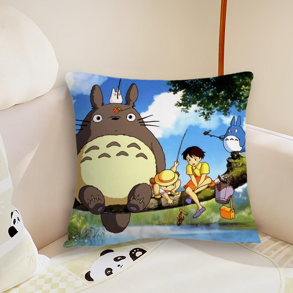 Animei My N-NeighborS T-Totoro Pillow Case Living Room Sofa Cushion Cover Suitable For Home Bedroom Room Decoration