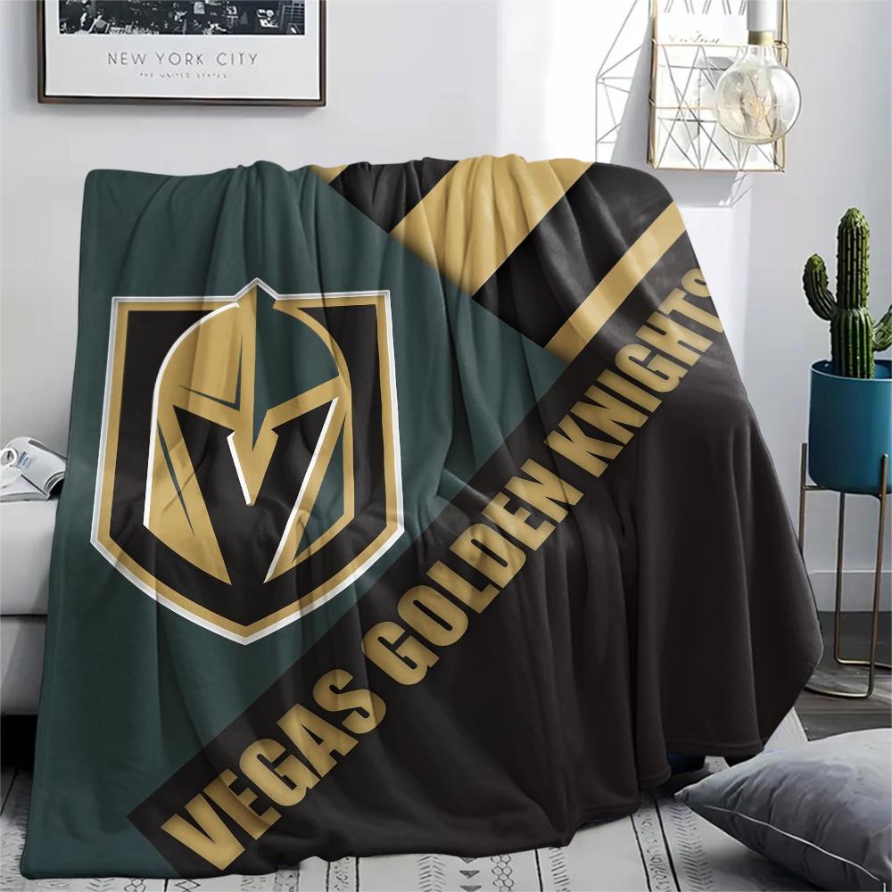 Couverture Flanelle motif Vegas Golden Knights, Haute qualité Confortable pour Toutes les Saisons, Décoration Intérieure, Chaleur et Confort, Parfait pour les Cadeaux.