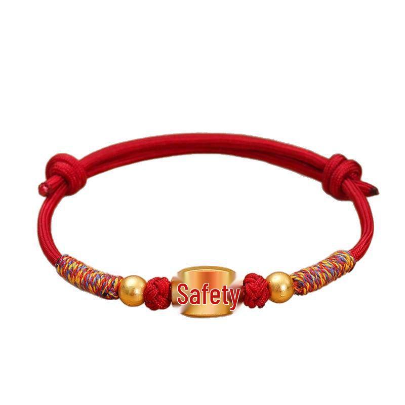 Brățară Etnică Nouă cu Șnur Roșu cu Accesorii din Aliaj Electroplacat pentru Bărbați și Femei - Design în Cinci Culori pentru Festivalul Bărcilor Dragonului.