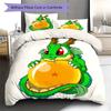 Shenron Pattern Bedding,Quilt Set Quilt Cover Pillowcase Home Birthday Gift (1 * Duvet Cover + 2 * Pillowcase, Without Core)
