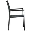 Garden Chairs 2 pcs Black Plastic with Wicker Look