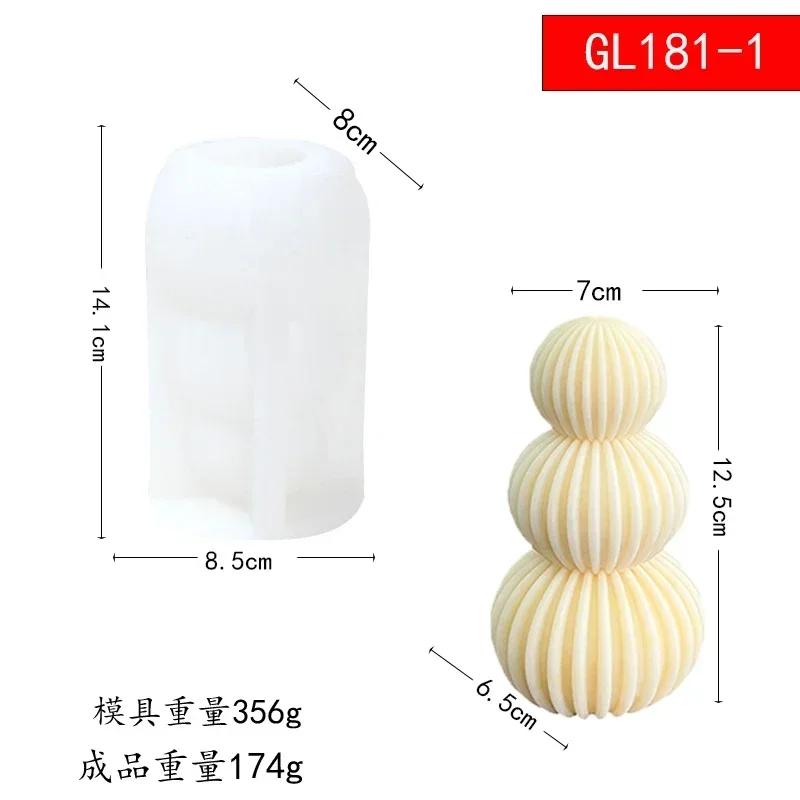 DIY New Cylindrical Tall Twirl Pillar Candle Mold Ribbed Aesthetic Twist Swirl Silicone Mould Geometric Striped Soy Wax Mold