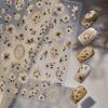 Wild Daisy Crystal Diamond Nail Sticker 5D Adhesive Flower Trendy Nail Art Stickers DIY Nail Art Decorations 3D Manicure Decals