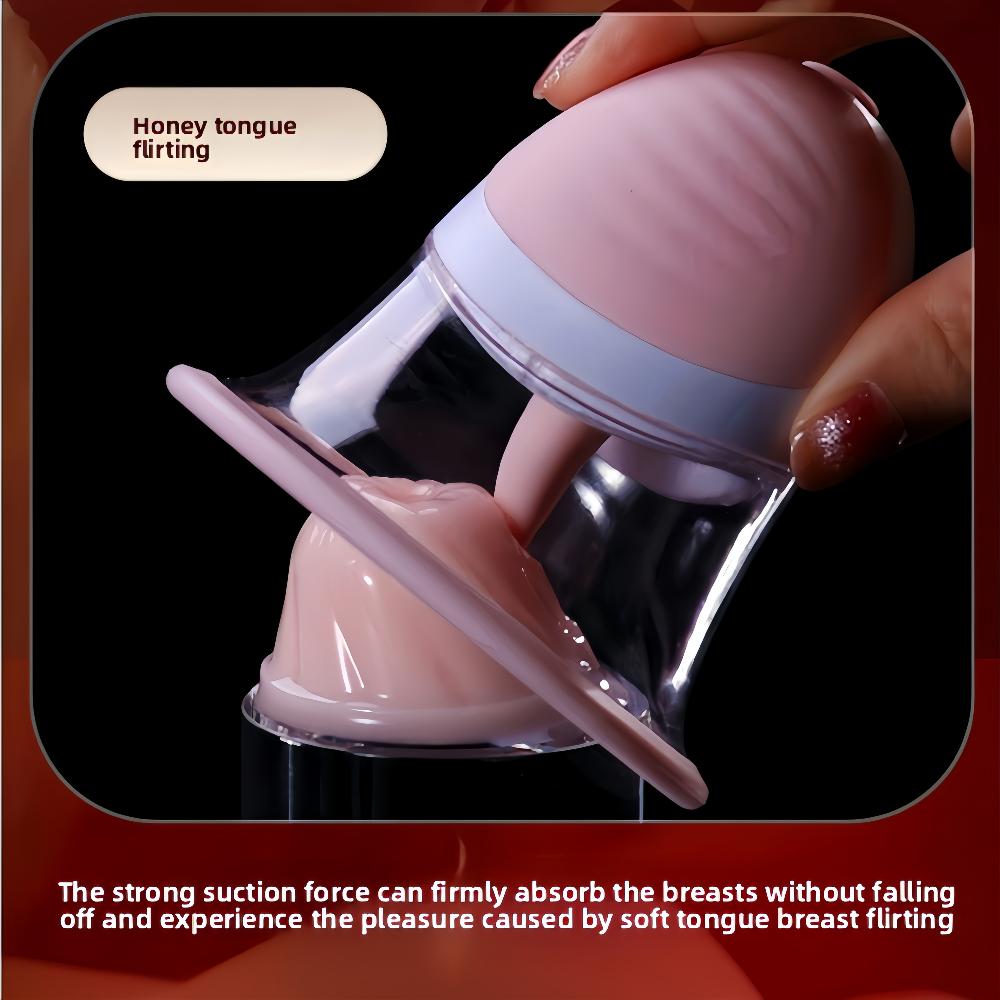 Vakuový masážní přístroj na zvětšení prsou, vibrační, rotační jazyk, lízání, vakuová pumpa, masáž prsou, stimulace bradavek, masturbátor, sex