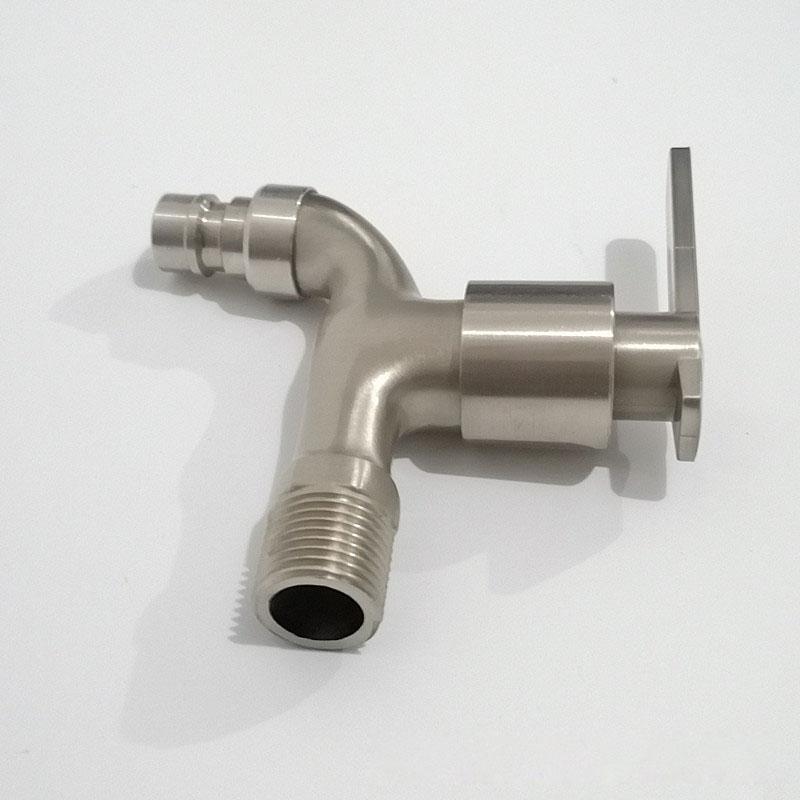 G1/2'' Washing Machine Faucet Tub Tap 304 Stainless Steel Kitchen Faucet Brushed Bathroom Water Faucet Wall Mount Outdoor Garden Faucet
