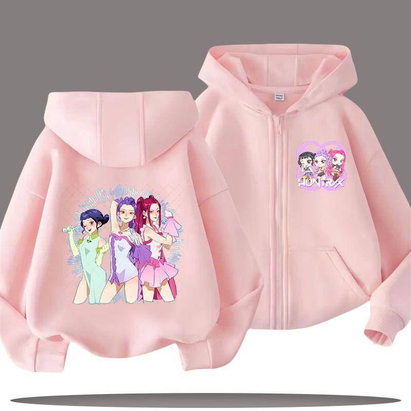 KPop Demon Hunters Zipper Hoodies for Boys and Girls, Children's Fashion Sweatshirts