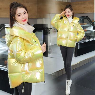 High Quality New Korean Style Colorful and Shining Coat Women's Hooded Loose Bread Coat Puffer Jacket Without Washing