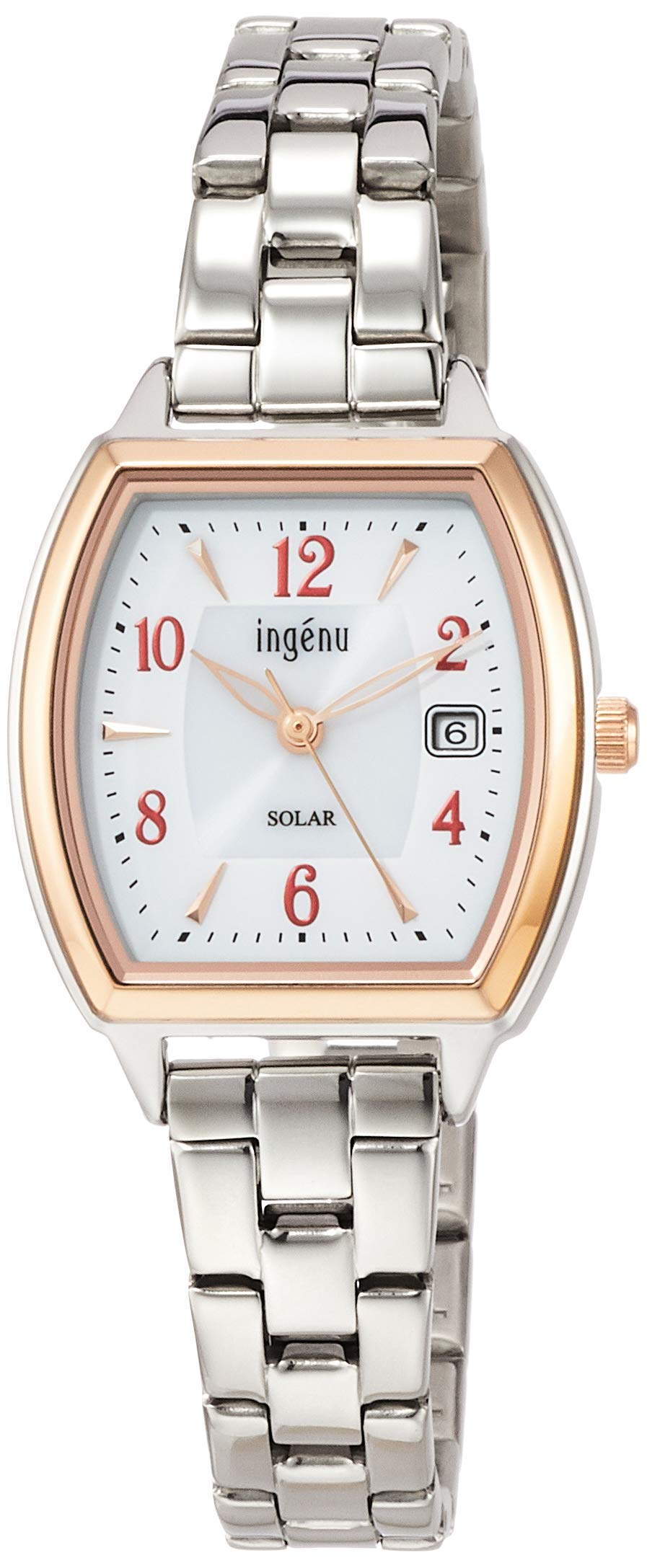 

[Seiko Watch] Ingenu Ingenu Solar Tonneau Type Calendar AHJD411 Women s Silver