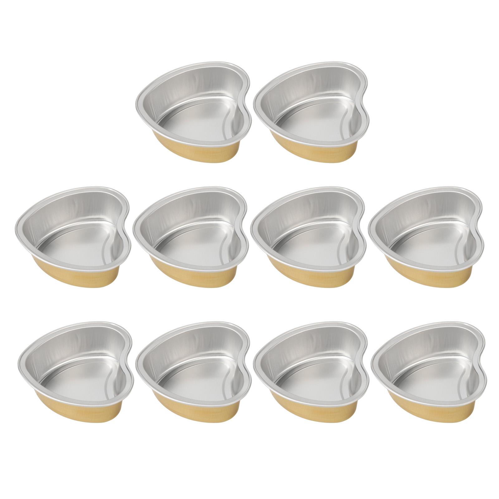 

10pcs Wax Melting Bowl Heart Shape Aluminum Foil Wax Bean Bowl for Hair Removal Golden Large