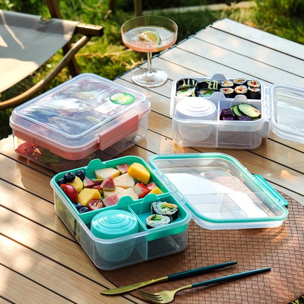 Stylish Dual Compartment Bento Box PPractical Double Layered Meal Carrier Great for School Lunches and Work Breaks
