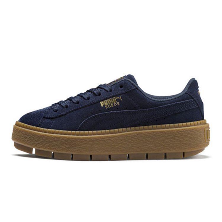 

Puma Suede Platform Trace Velor Low Top Kids Sneakers Kids Sneakers Navy 366696-03 37