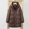 Stylish Temperament Down Jacket: Thickened Mid-Length Winter Coat for Middle-Aged & Elderly Women