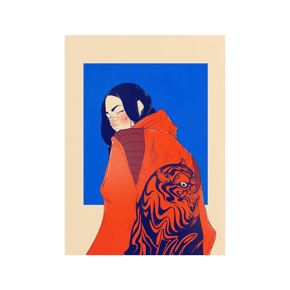 Japanese Canvas Print La Tinta Cat Poster Art Vintage Magazine Painting Wall Pictures For Living Room Home Decoration No Frame