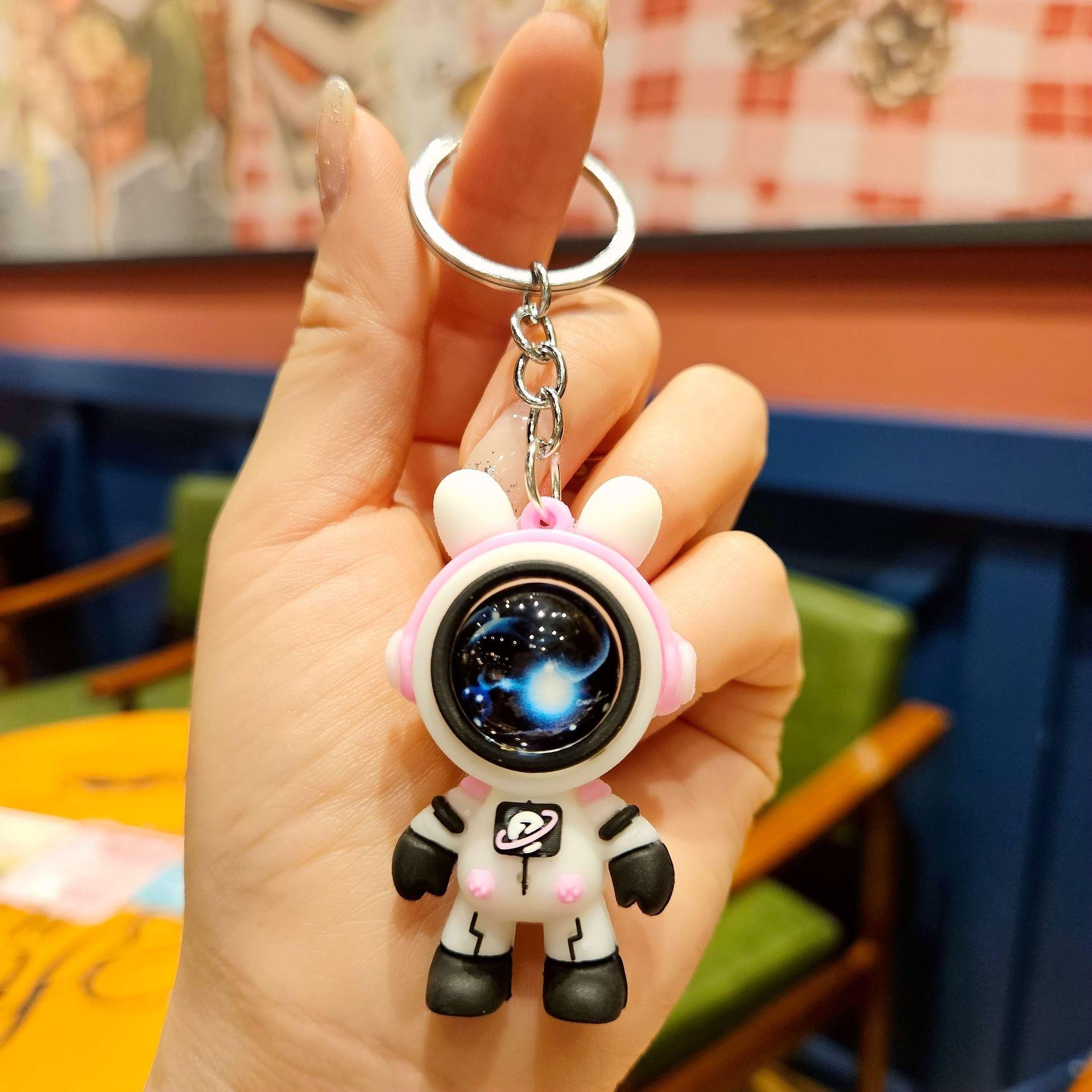 

Travel To The Starry Sky Rabbit Astronaut Keychain Creative Car Key Chain Pendant Couple Gift Doll Bag Pendant 5.4*3cm