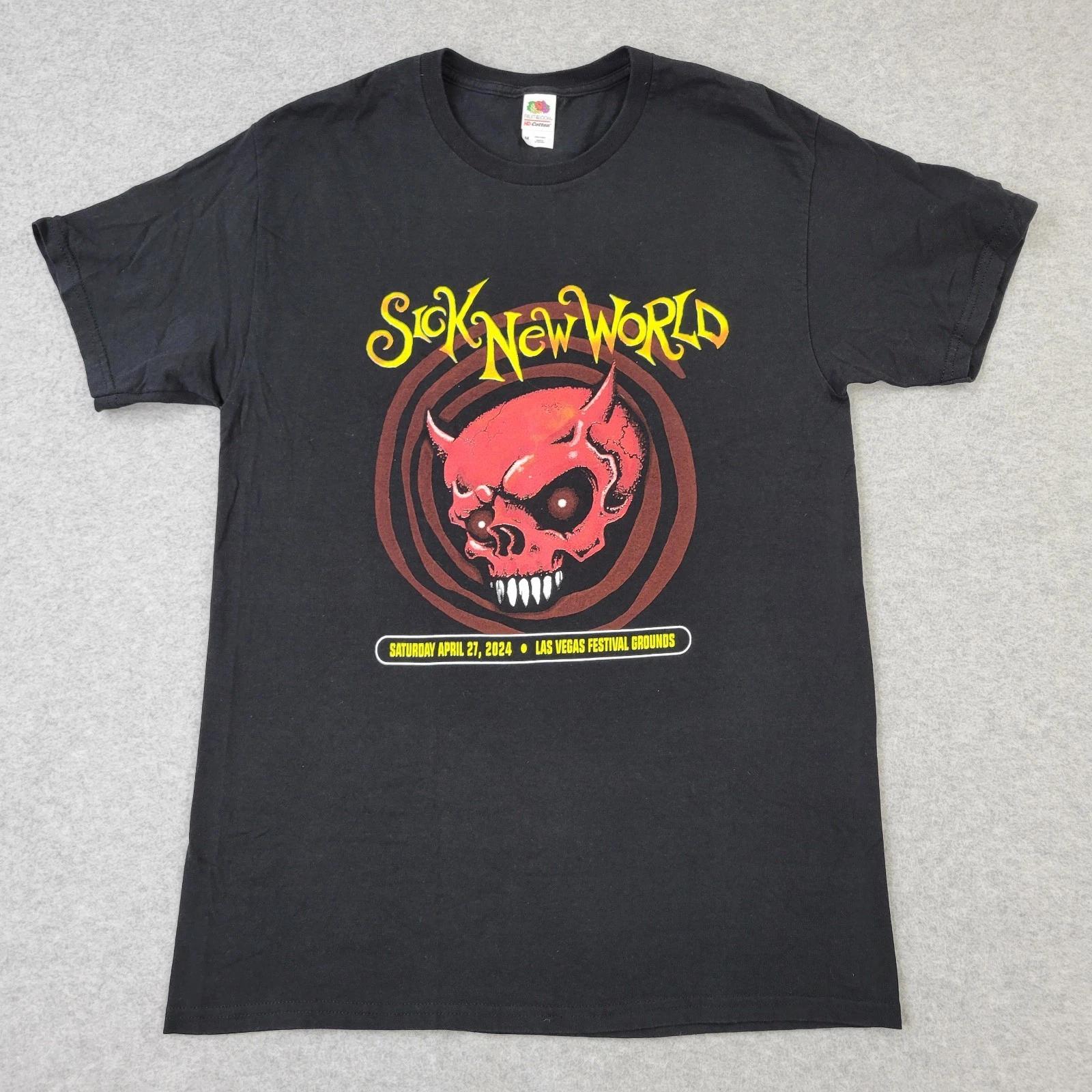 Sick New World Shirt Mens Medium Black Las Vegas Festival Grounds Graphic S