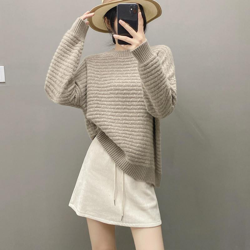 

Женский свитер Qinghe 100% чистый кашемир - Ультрамягкий роскошный зимний пуловер L коричневый