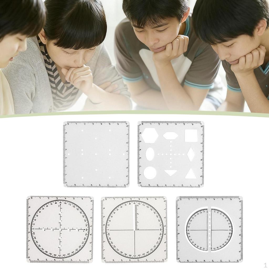 Geometric Drawing Stencil Ruler Measuring Template Mathematics Made of PVC