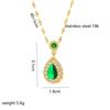 1PC Light Luxury Emerald Waterdrop Necklace for Women, Collarbone Chain, Light Luxury Niche Design