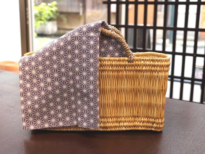 Dyeing Anbo Hand Towel Leaf Hatoba Authentic Dyed Cotton Made in 35cm x 100cm "Hemp Medium, Purple" 100% Tokuoka, Japan,