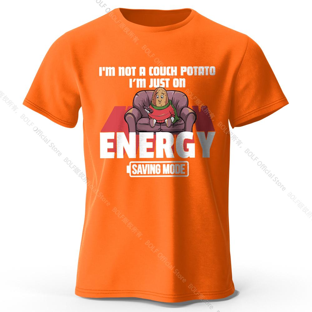 Мужская футболка Saving Mode Printed T-Shirt 100 Cotton Oversize Tech Graphic Tees для женщин Летние топы Geek Streetwear XXXXL оранжевый 1865₽